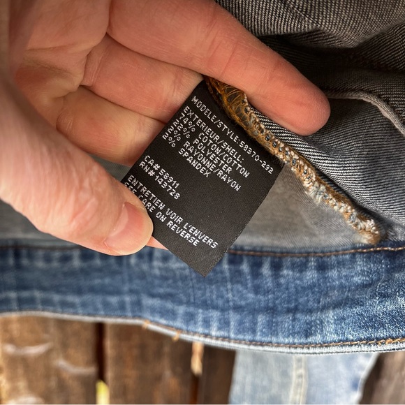 Tribal Jeans Distressed Denim Trucker Jean Jacket Sz P/S - Picture 6 of 10